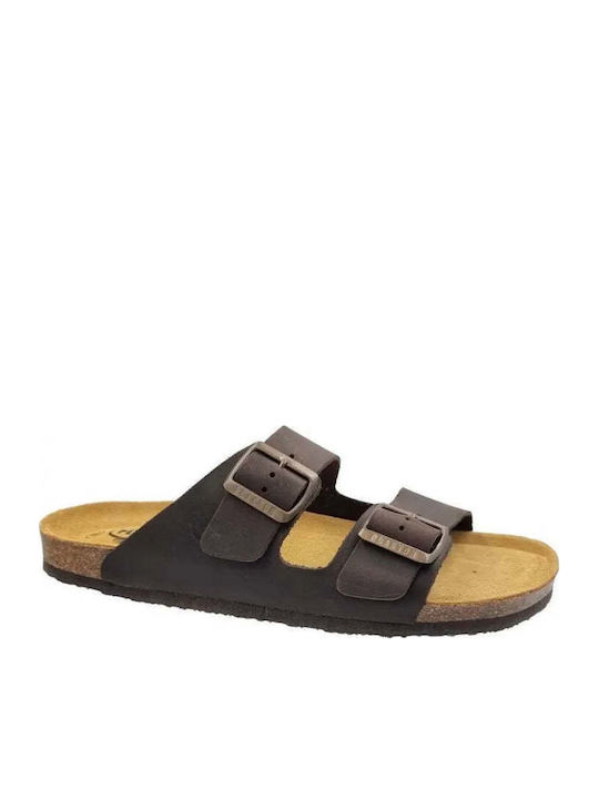 Barna Apure Leder Herrensandalen in Braun Farbe