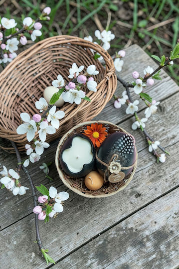 Coș Negru De Paște Lumânări Ou Ceramică