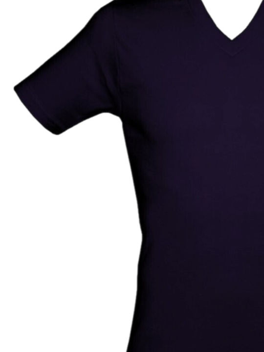 Short Sleeve Cotton Navy Blue Women's T-Shirt