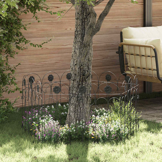 vidaXL Gartenhecke Metallische Gartenhecke in Schwarz Farbe 3,05m x 55,5cm 5 Stück