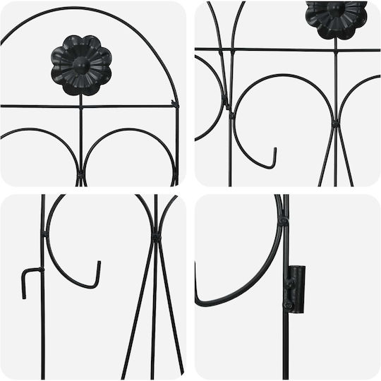 vidaXL Gartenhecke Metallische Gartenhecke in Schwarz Farbe 3,05m x 55,5cm 5 Stück