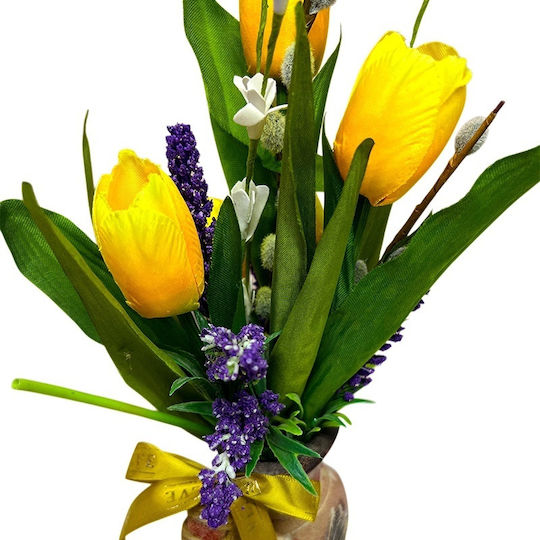 Elegant Golden Tulips Set Floral Arrangement In Vase Rosé Wine Heidi Pralines