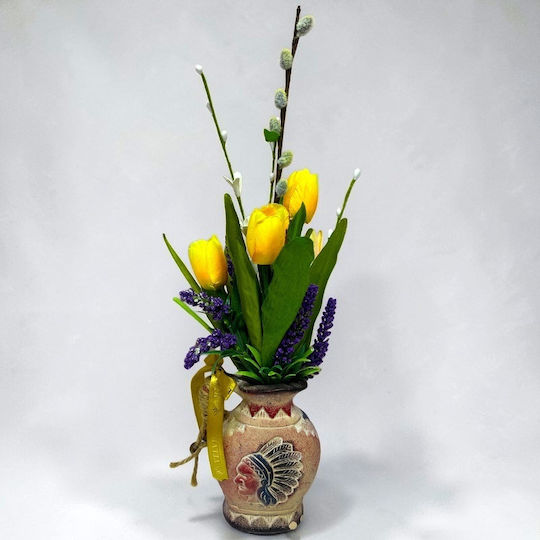 Elegant Golden Tulips Set Floral Arrangement In Vase Rosé Wine Heidi Pralines