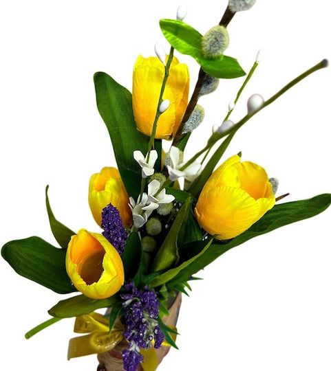 Elegant Golden Tulips Set Floral Arrangement In Vase Rosé Wine Heidi Pralines