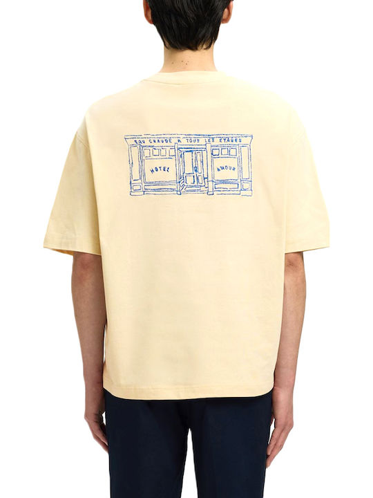 Selected T-shirt Εκρου- Μπλε
