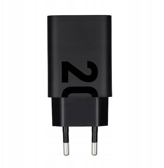 Motorola Charger Without Cable with USB-C Port 20W Blacks (MC202L Bulk)