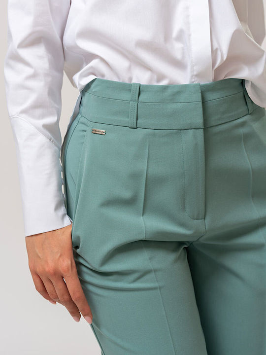 Nassira Pantaloni Dama Palazzo Cu Talie Înaltă Fit Aqua