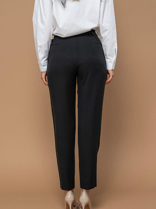 Ilaria Damen Stoffhose Mit Hochgebirge Passform Schwarz