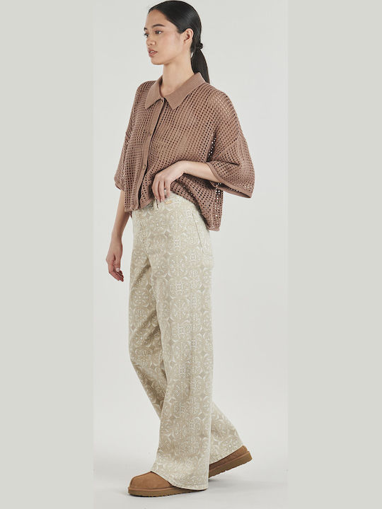 Women's Fabric Trousers Beige