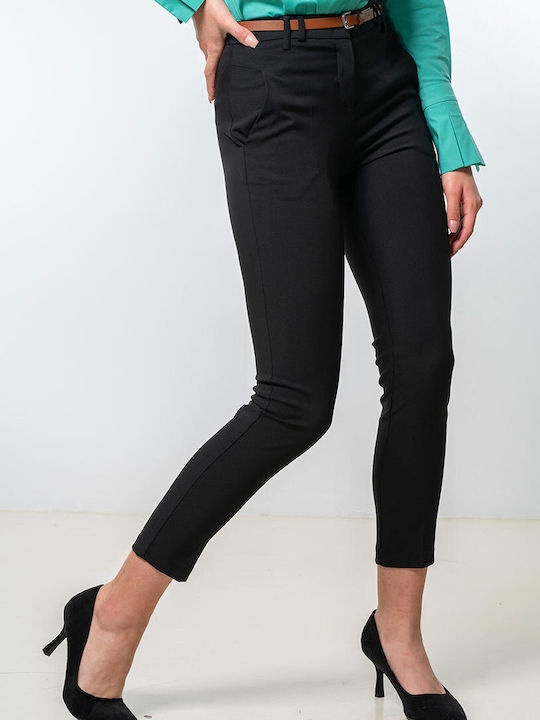 Triana Pantaloni Dama Din Țesătură În Linie Tapered Negru