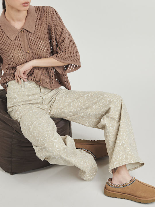 Women's Fabric Trousers Beige
