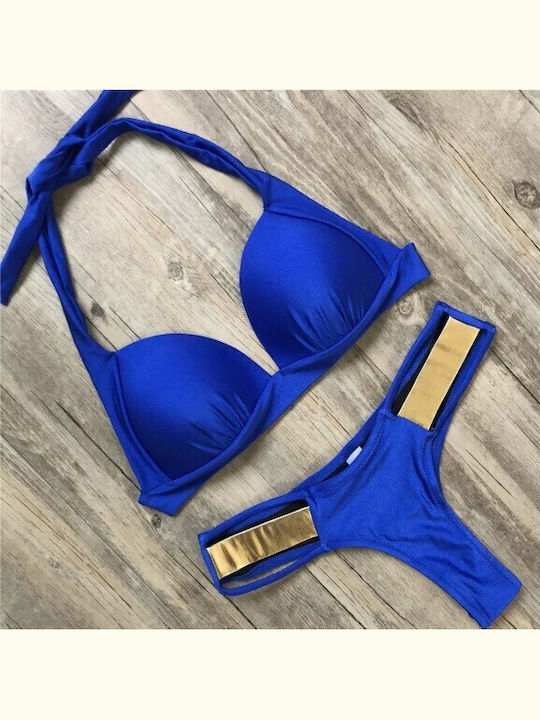 Set Bikini Push Up String Blue