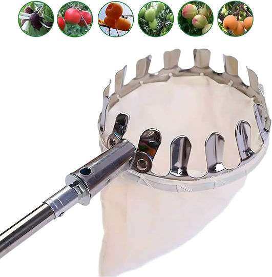 Telescopic Fruit Picker Zola 4 Interchangeable Heads 400 Cm Storage Bag Silver