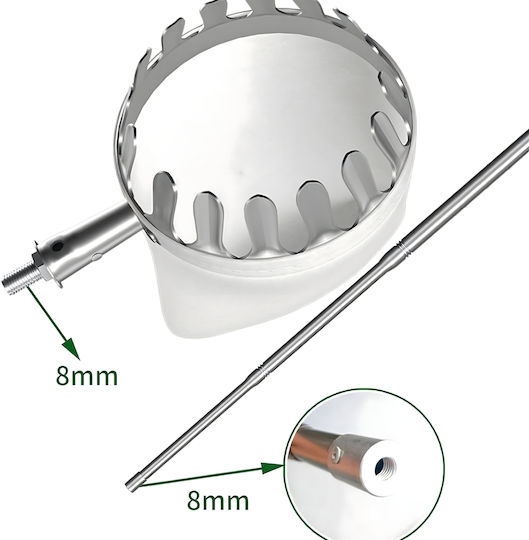 Telescopic Fruit Picker Zola 4 Interchangeable Heads 400 Cm Storage Bag Silver
