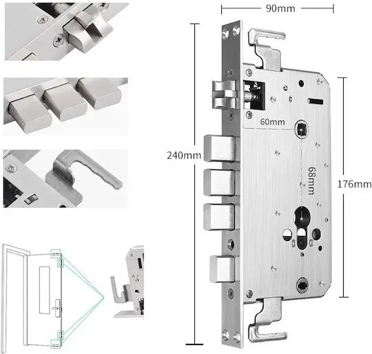 Încuietoare Electronică Culoare Negru cu Conectivitate Wi-Fi