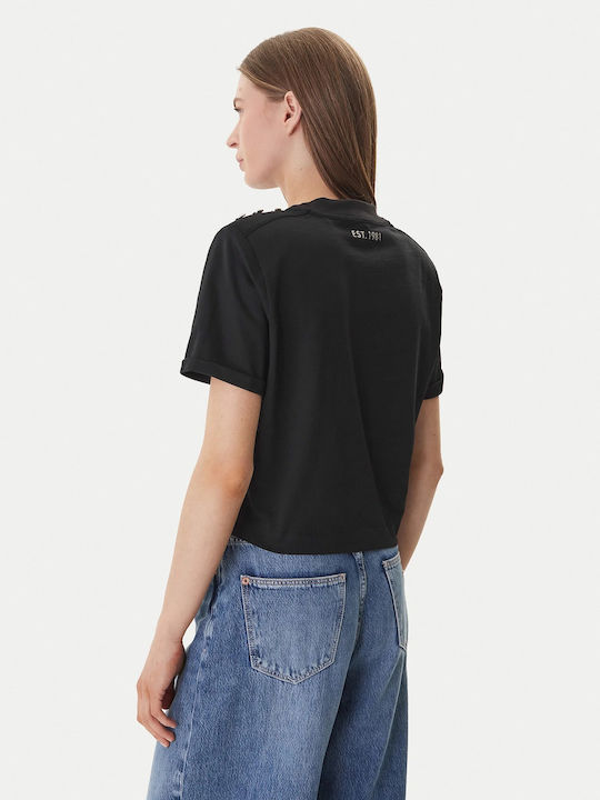 Bluză Damă Crop Tricou Negru