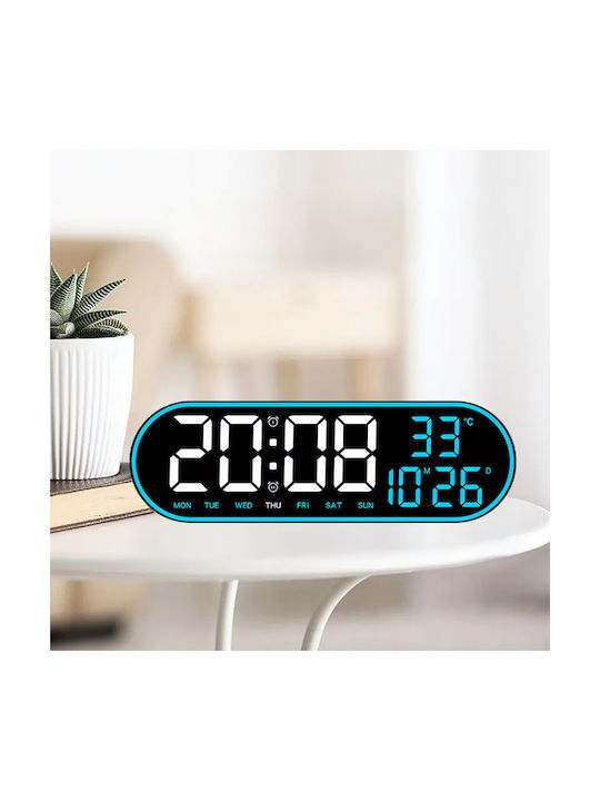 Zola Tischuhr Digital LED Kunststoff mit Wecker Schwarz