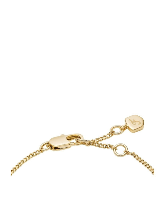 Fossil Women's Gold Plated Bracelet with Zircon 19cm