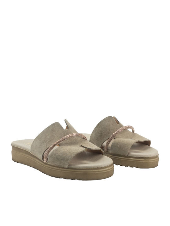 Damen Flache Sandalen Braun