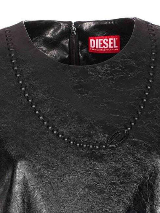 Mini Evening Leather Dress Black