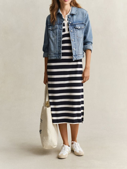 Midi Dress Knitted Dark Blue