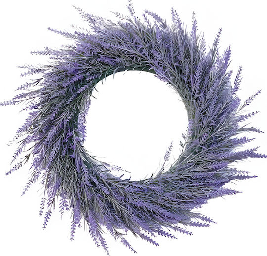 Coroană Decorativă Artificială De Flori 47cm Lavandă Pentru Ușă Și Perete Coroană Decorativă Artificială De Flori 47cm Lavandă Pentru Ușă Și Perete