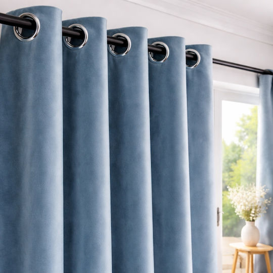 My Home Luxury Vorhänge mit Grommets Blau 280x270cm My Home Luxury Vorhänge mit Grommets Blau 280x270cm