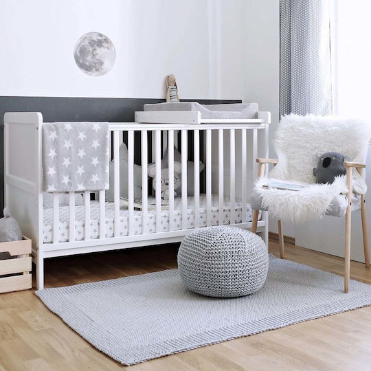 Hard Changing Pad with Cover Made of Grey Fabric 47x72cm