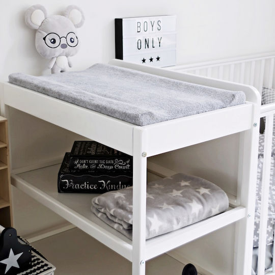Hard Changing Pad with Cover Made of Grey Fabric 47x72cm