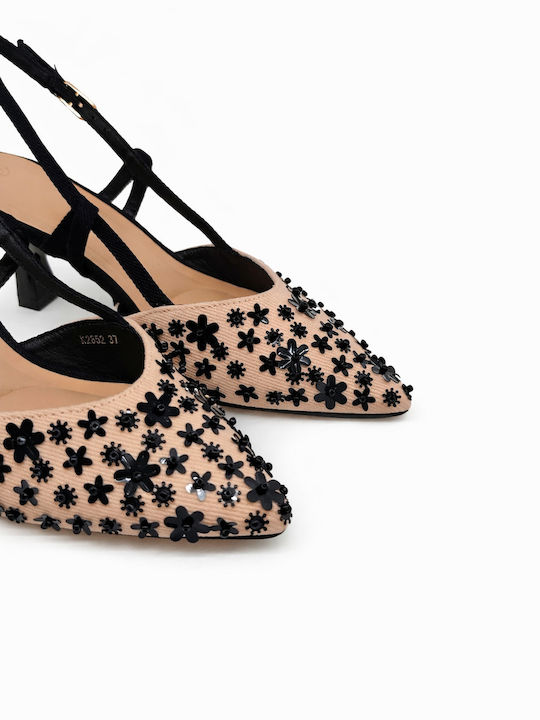 Spitze Zehen Pumps mit Absatzstiletto & Riemen Rosa