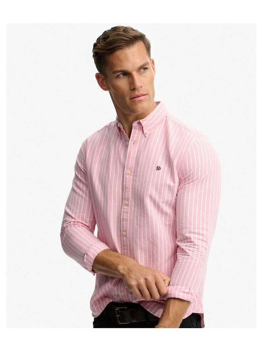 Long Sleeve Shirt in Regular Fit Coral-optic-stripe