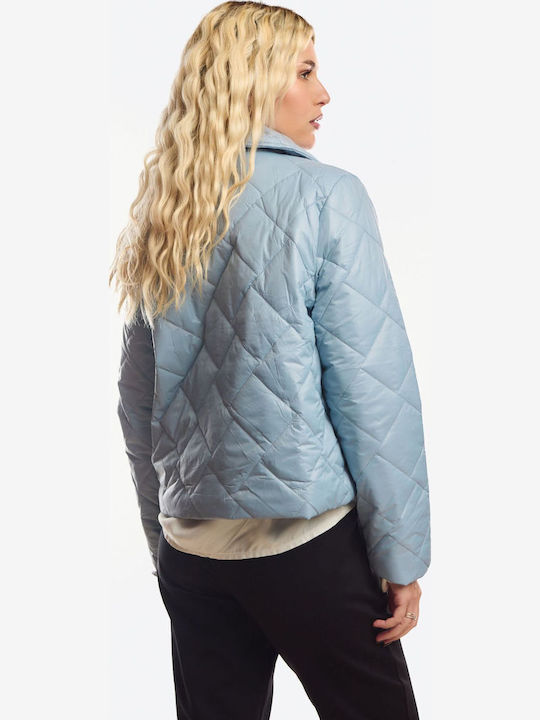 Kurze Damenjacke Für Frühling - Herbst Hellblau