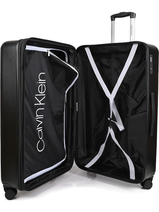 Calvin Klein Horizon Large Hard Suitcase Black with 4 Wheels