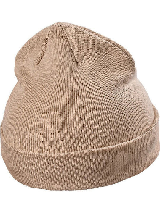 Beanie Unisex Σκούφος Πλεκτός σε Μπεζ χρώμα