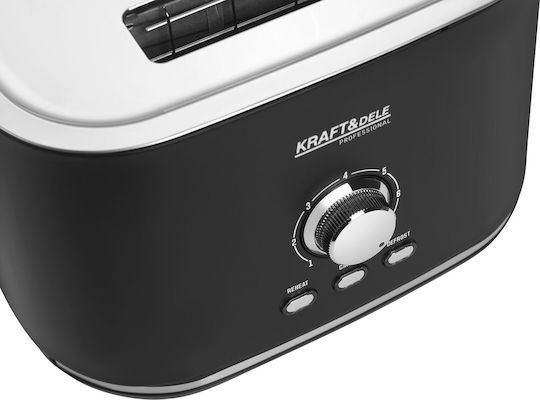 Kraft & Dele Toaster 2 Schlitze 1000W Schwarze