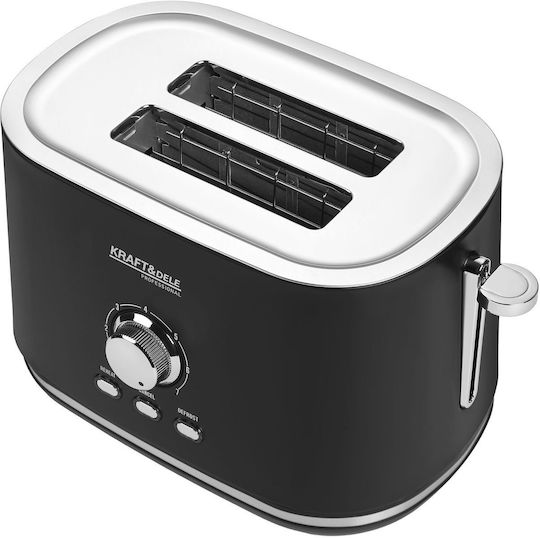 Kraft & Dele Toaster 2 Schlitze 1000W Schwarze