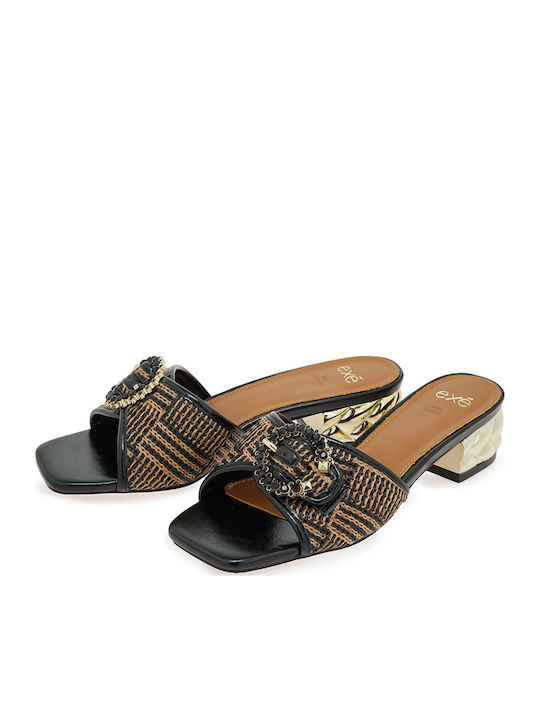 Mules With Low Heel In Black Colour