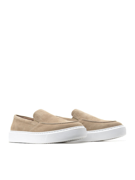 Suede Ανδρικά Loafers σε Μπεζ Χρώμα