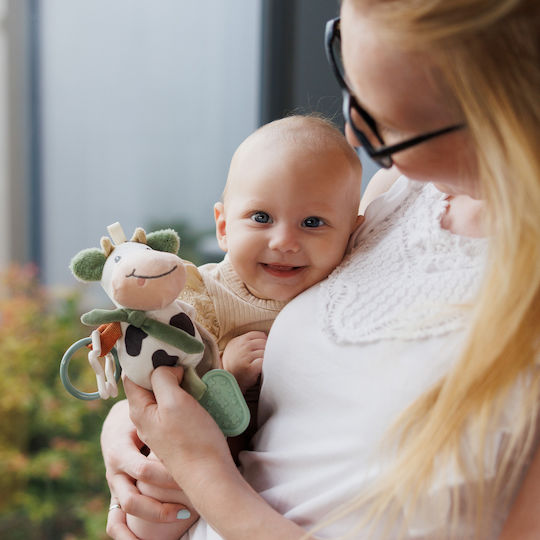 Babyono Κρεμαστό Παιχνίδι Κούνιας και Καροτσιού με Μασητικό Αγελάδα Bingo για Νεογέννητα