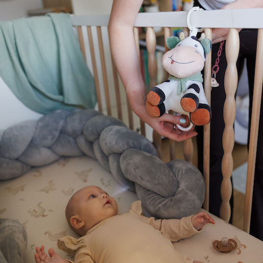 Babyono Hanging Toy for Cot and Stroller with Music Cow Bingo for Newborns