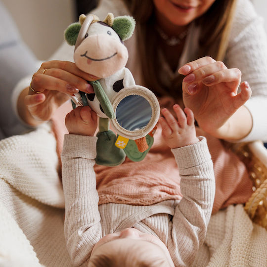 Babyono Κρεμαστό Παιχνίδι Κούνιας και Καροτσιού με Μασητικό Αγελάδα Bingo για Νεογέννητα