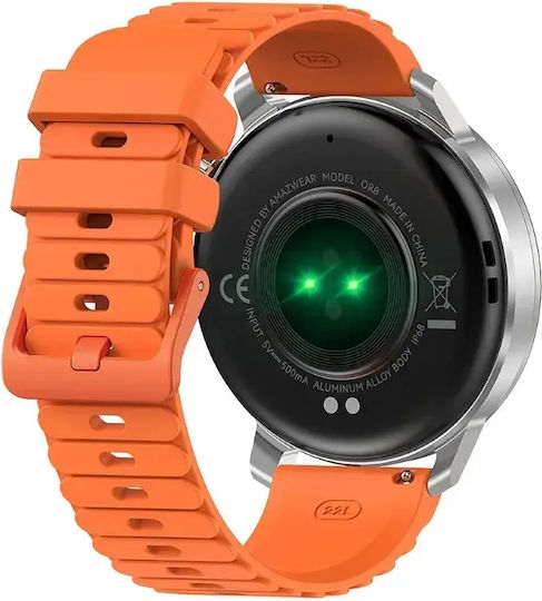 Kospet ORB Aluminium Αδιάβροχο Smartwatch με Παλμογράφο (Silver/Orange)