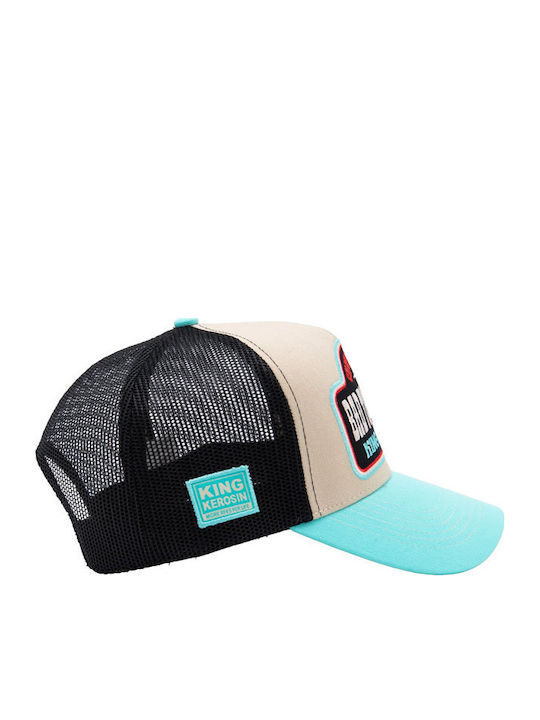 King Kerosin Καπέλο Bad To Bone Trucker Cap Turquoise Ecru
