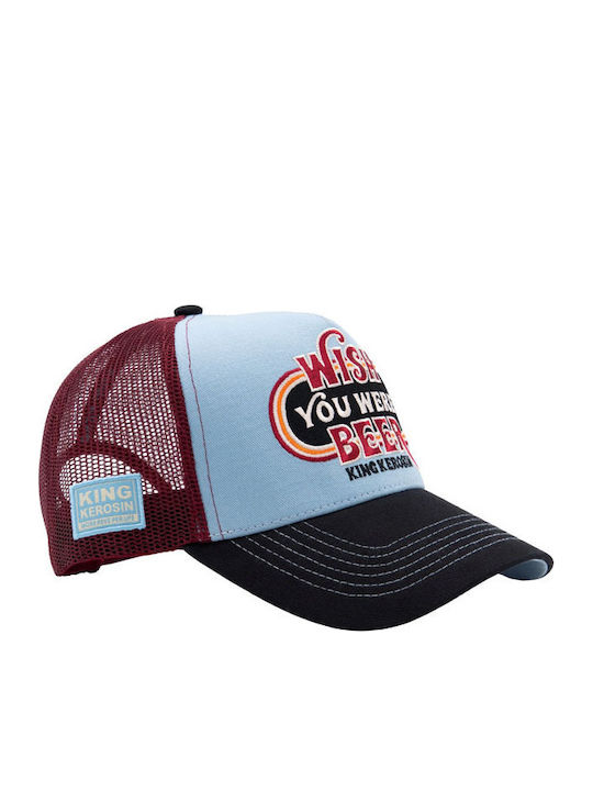 King Kerosin Καπέλο Wish You Were Beer Trucker Cap Skyblue Black