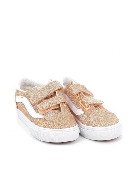 Old Skool V Παιδικά Sneakers με Σκρατς Χρυσά
