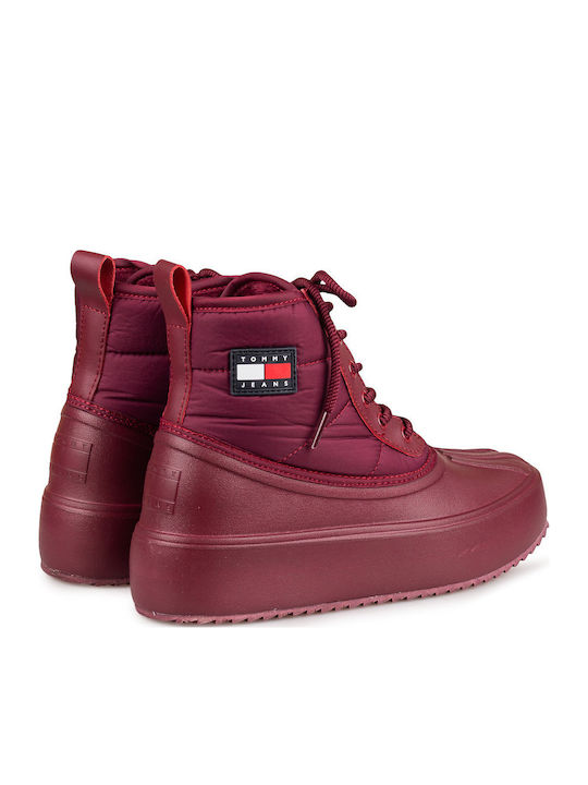 Damen Stiefeletten Burgundisch