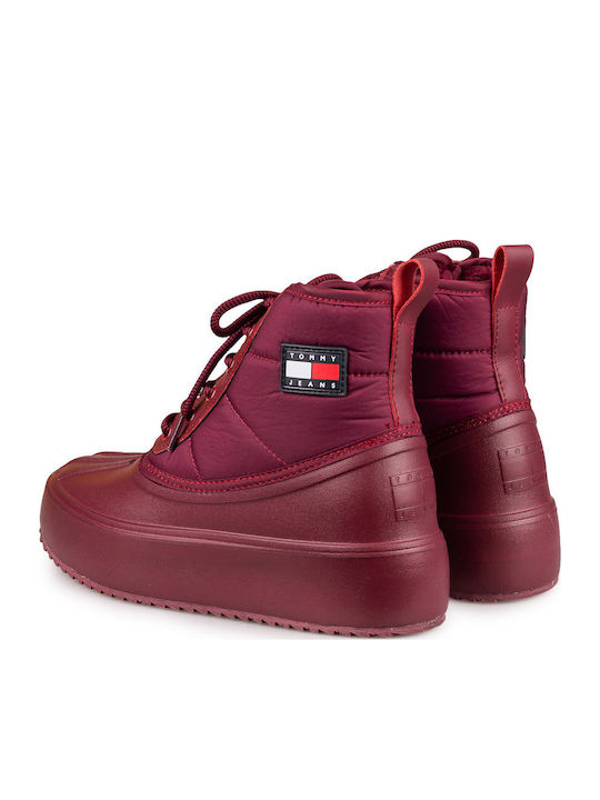 Damen Stiefeletten Burgundisch