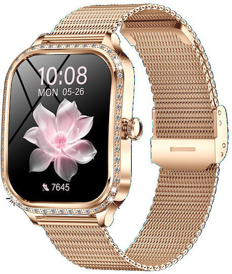 Aluminium 40mm Smartwatch με Παλμογράφο (Gold)