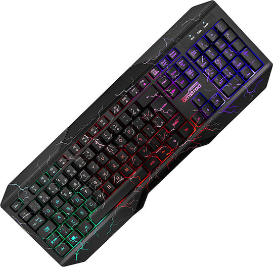 Amstrad Gamer Hunters Клавиатура и Мишка Комплект Гейминг Клавиатури с RGB Осветление Английски (САЩ) 5 Части Комплект Мишка, Подложка, Слушалки и Адаптер