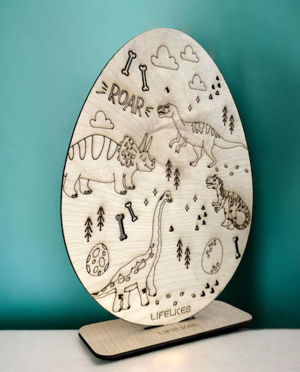 Wooden Easter Egg Base Dinosaurs